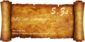 Süss Zsombor névjegykártya